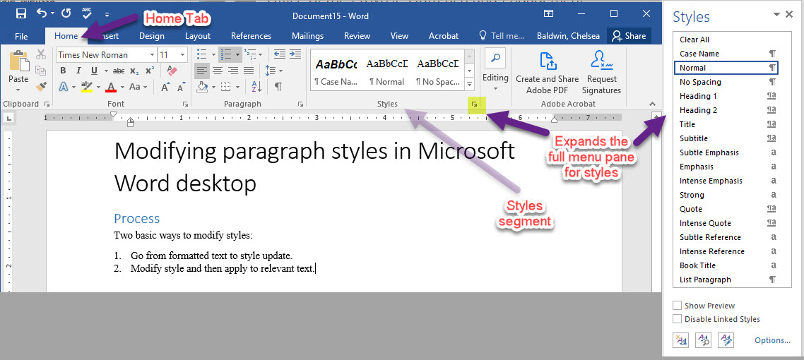 Cb’s Tech Tips: Word Processing Styles – Professor Chelsea Baldwin